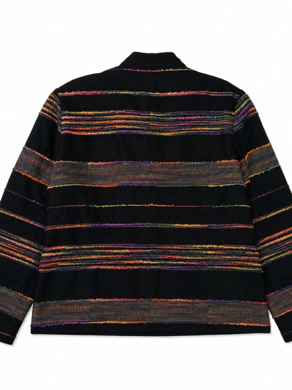 Vintage Sag Harbor Women’s Jacket Size 16 Black Textured Stripe Zip Front Blazer - Picture 6 of 6